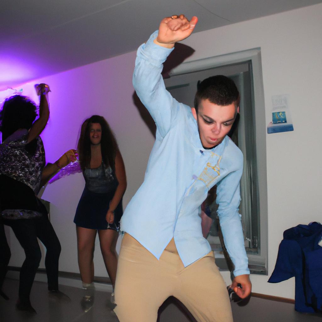 Student dancing at house party