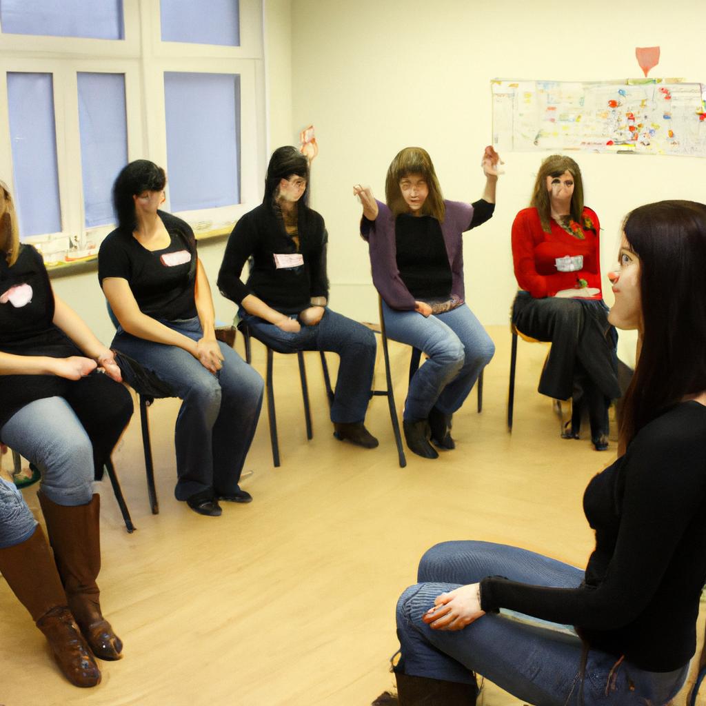 Woman leading group therapy session